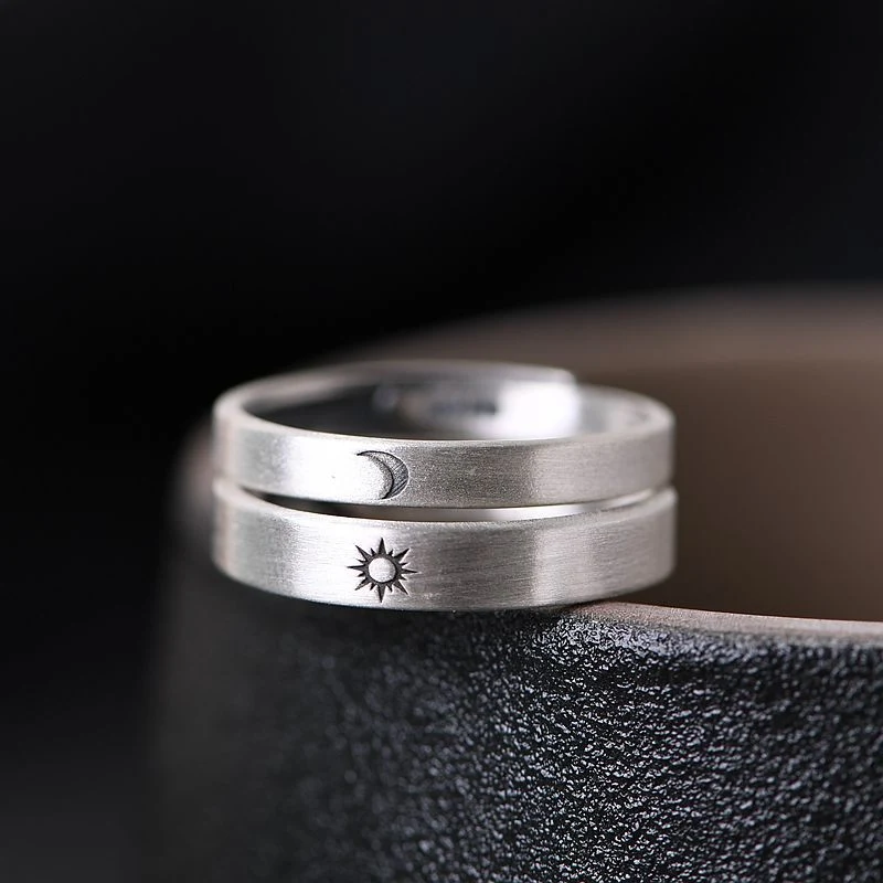 Title 3, Girlfriends Style Zilveren Zon Maan Sieraden Ri...