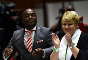 Tshwane Mayor Solly Msimanga with Marietha Aucamp.