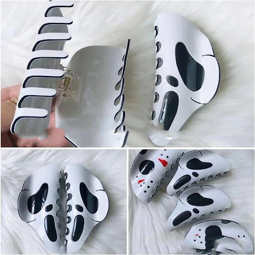 Title 3, Halloween Decorative Grimace Barrettes White. S...