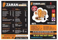 Zaman Fast Food menu 1