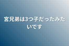 宮兄弟は3つ子だったみたいです