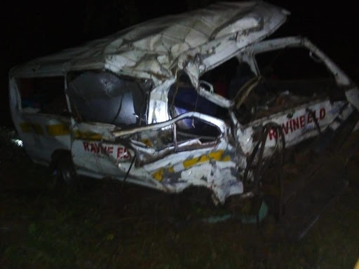 The wreckage of the vehicle involved in the accident on Monday night. /MATHEWS NDANYI