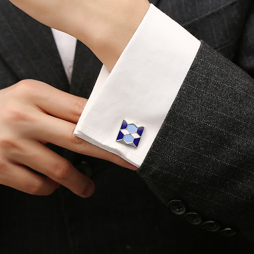 Title 1, French Simple Cufflinks With Copper Drip Glaze....