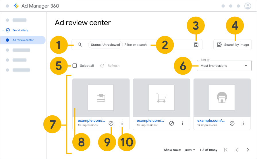Funciones clave del Centro de revisión de anuncios actualizado