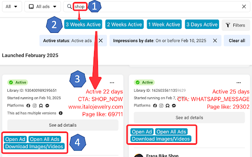 Facebook Ad Library Insights - ADs HD-Video Downloader