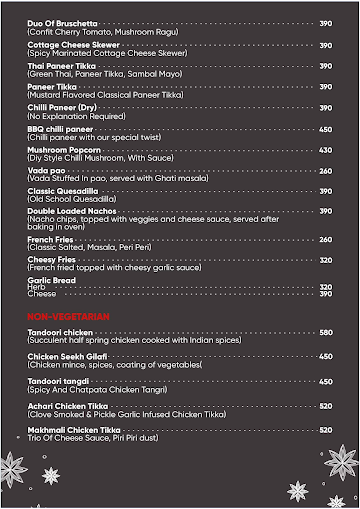 Karma The Club menu 