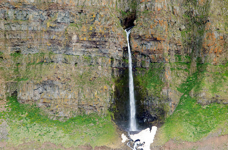 A waterfall in Isafjördur, Iceland.