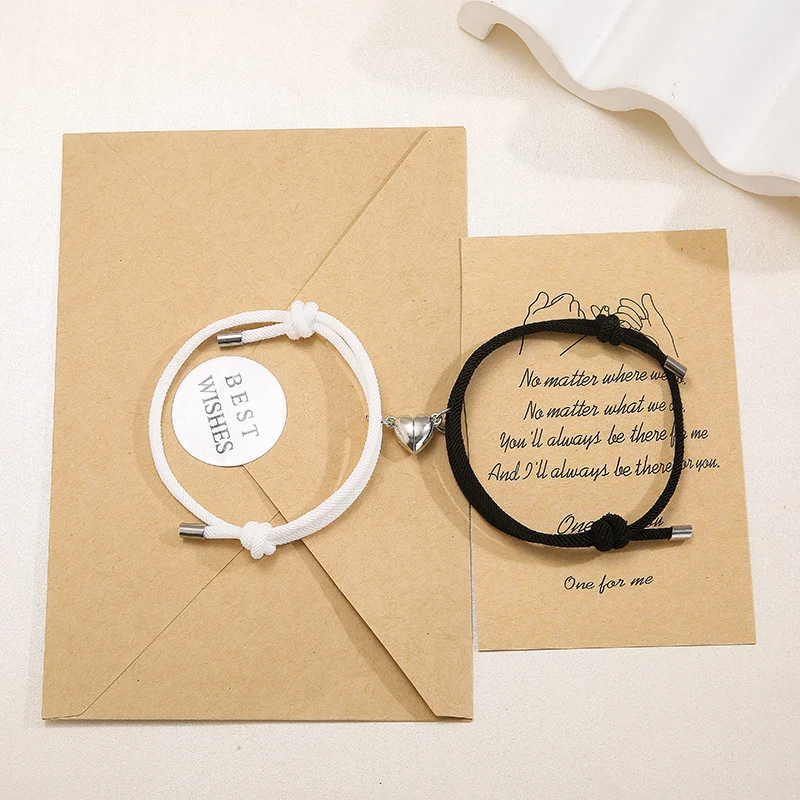 Simple Nylon Love magneetarmband voor koppels, makkelijk te dragen, verbindt magnetisch, een teken van liefde.