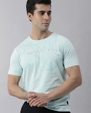 Message- Logo Print Men'S T Shirt - Aqua