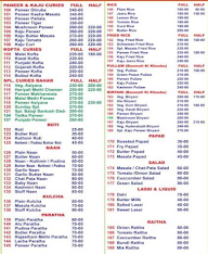 Sri Santosh Dhaba menu 2