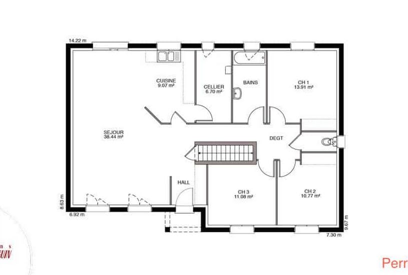  Vente Terrain + Maison - Terrain : 534m² - Maison : 90m² à Celles-sur-Belle (79370) 