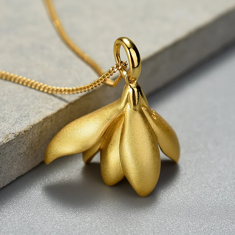 Lonely Fang Magnolia Silber S925 Damen-Anhänger im chinesischen Retro-Stil, kreatives Design. Ein einzigartiger Blickfang für jeden Anlass.