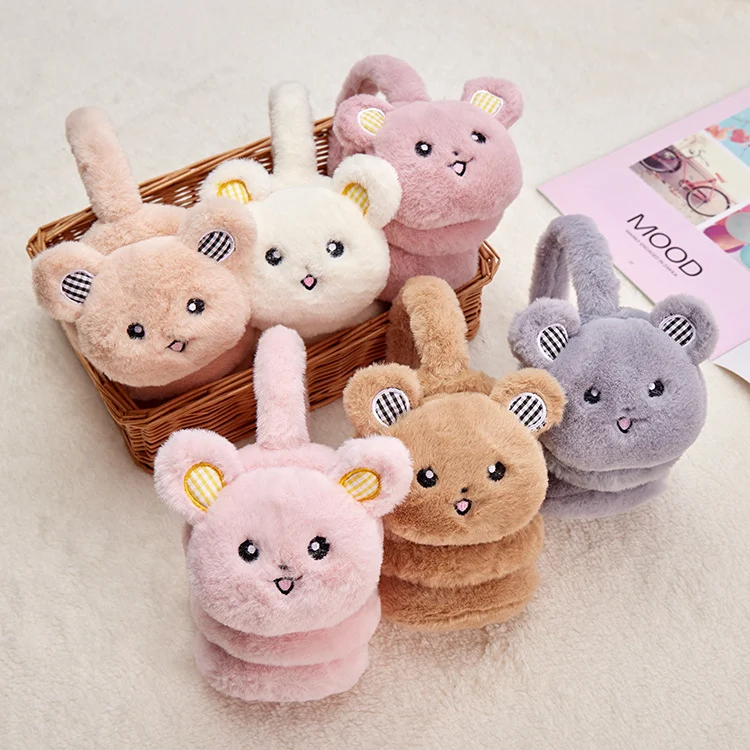 Children's Warm Ear Protection Plush Retractable Earmuffs Adjustable and comfortable ear warmers Perfect for winter and 