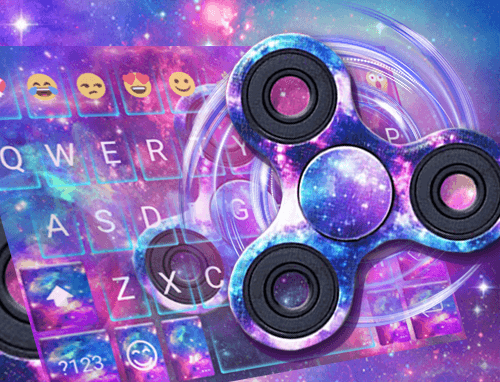 Fidget Spinner Galaxy Emoji Keyboard Theme?