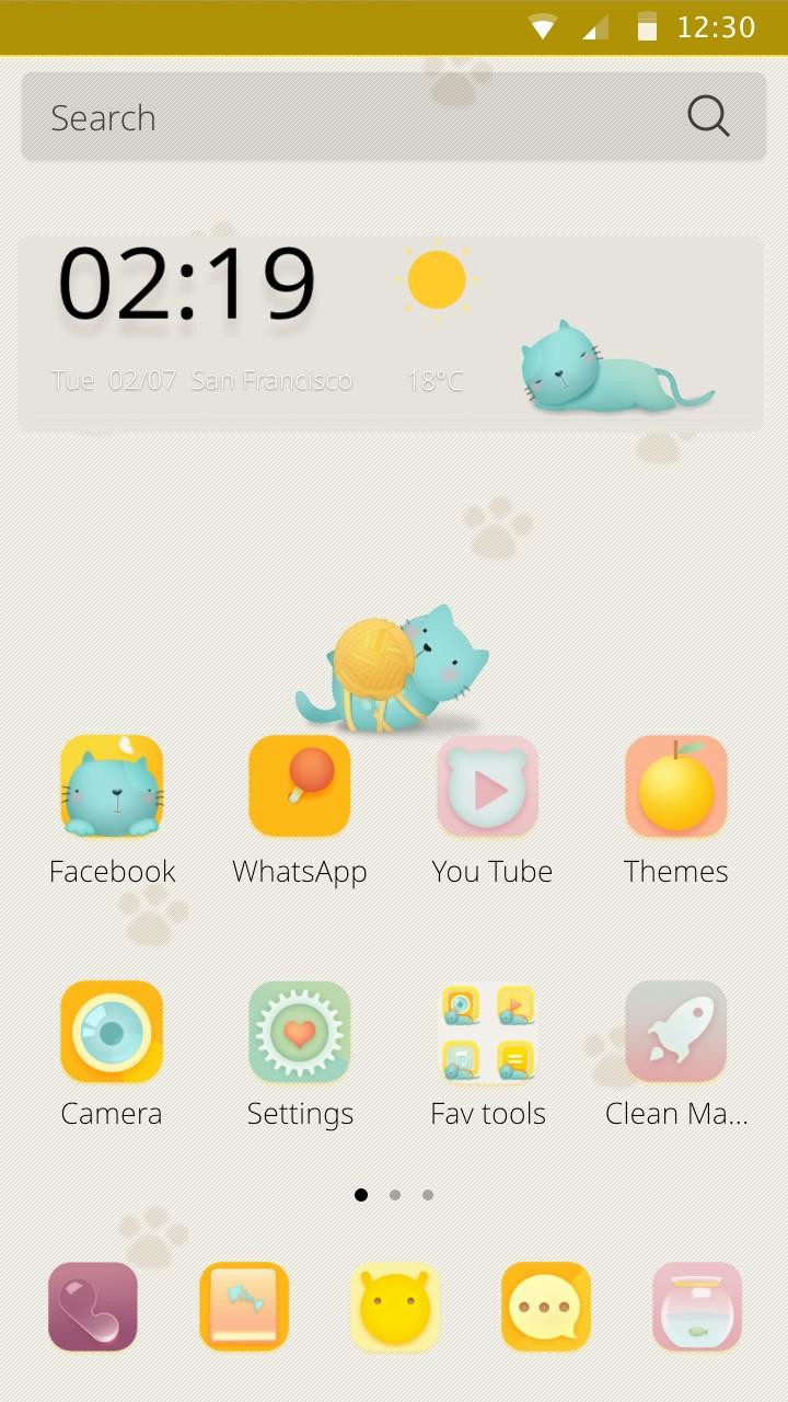Lazy Cat Theme Screen 2