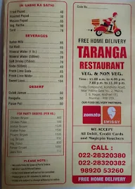 Taranga Restaurant menu 4