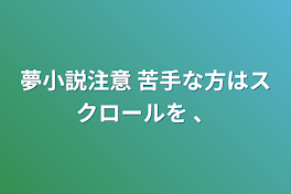 夢小説注意 苦手な方はスクロールを 、