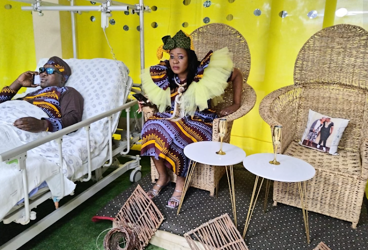 The happy couple tied the knot in the Far East Rand Hospital after a year-long engagement.