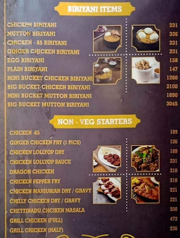 Salem R R Biryani Unavagam menu 