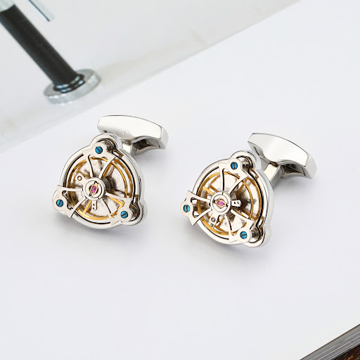 Title 4, Mens French Tourbillon Watch Movement Cufflinks