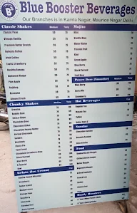 Blue Booster Beverages menu 3