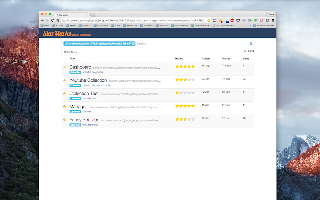 Starmarks Bookmark Manager chrome extension