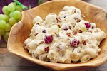 Creamy Pecan Crunch Grape Salad was pinched from <a href="http://wishesndishes.com/creamy-pecan-crunch-grape-salad/" target="_blank">wishesndishes.com.</a>