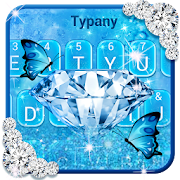 Blue Diamond Glitter Typany Keyboard  Icon