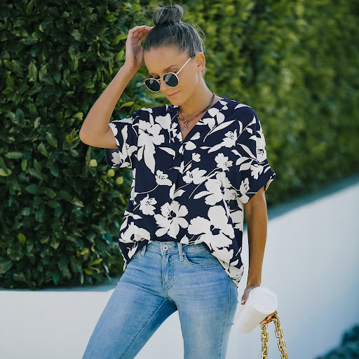 Title 7, European And American Womens Ice Silk Print Lo...
