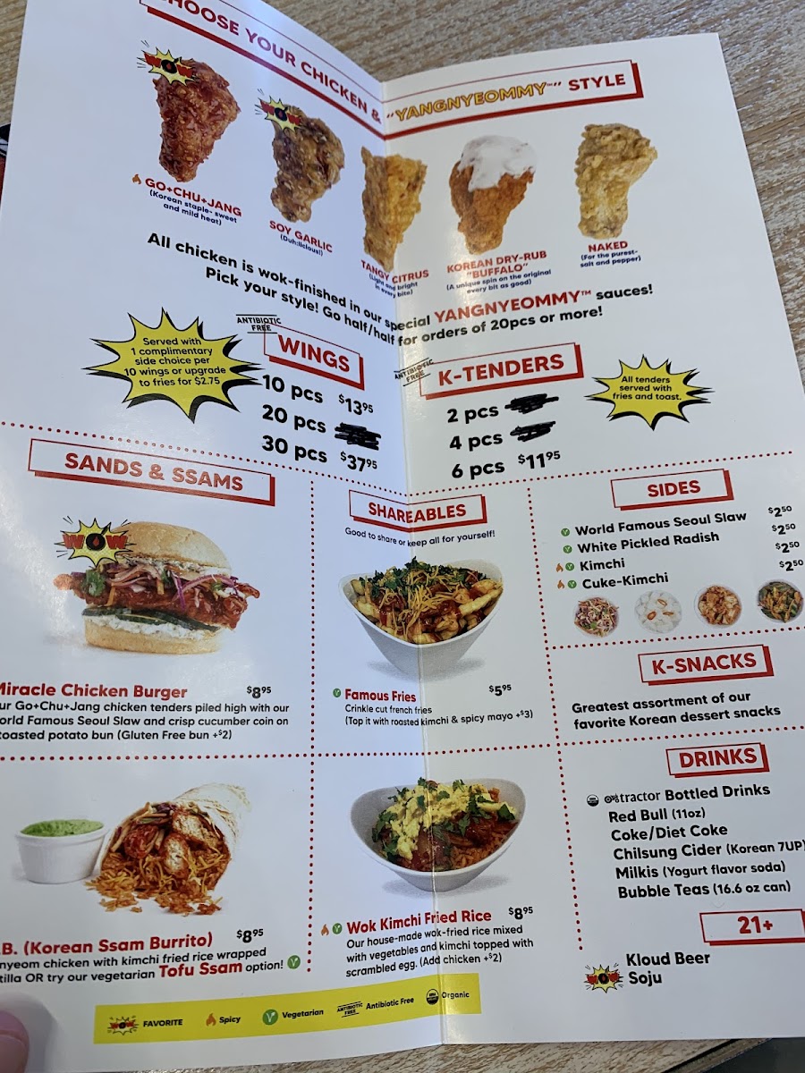 Wing Wok gluten-free menu