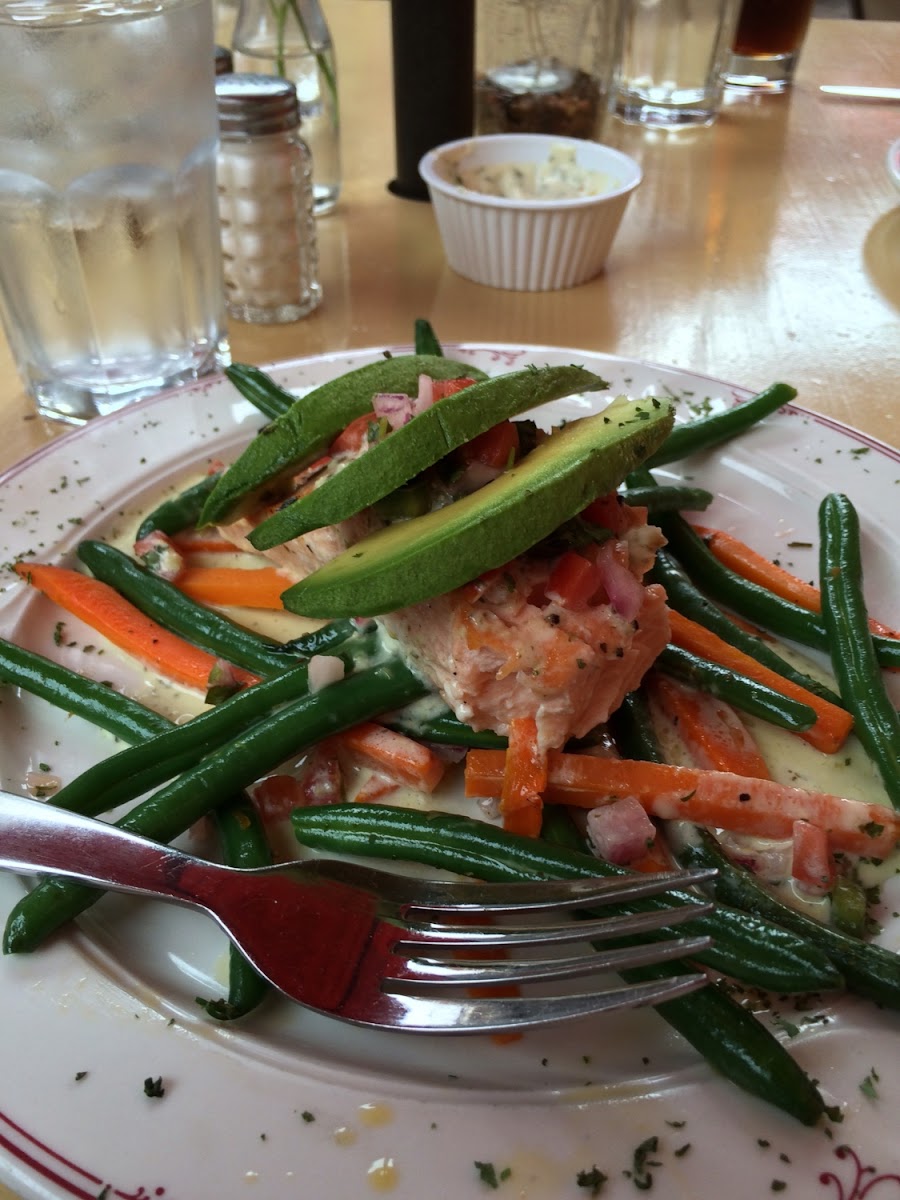 Salmon special - topped with pico and avocado