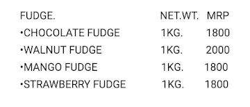 Maganlal's Chikki & Fudge menu 