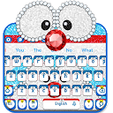 Download Blue Glitter Diamond Cat Keyboard Theme Install Latest APK downloader