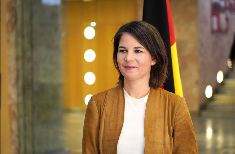 German Foreign Minister Annalena Baerbock in Tallinn, Estonia April 21, 2022.