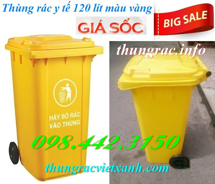 Thùng rác y tế 120 lít