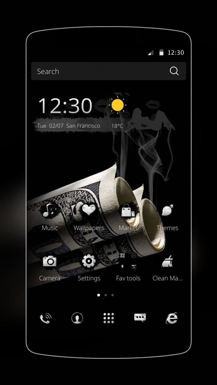 Money Dollars Black Burn Screen 1