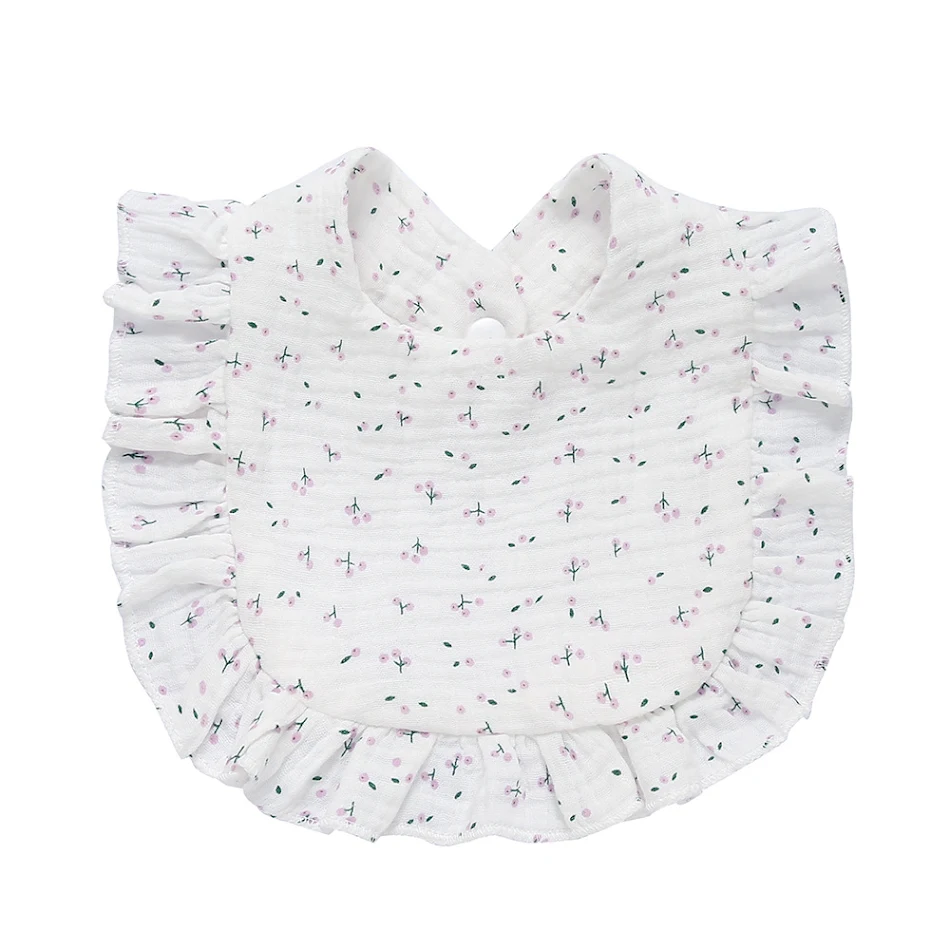 Bavoir en dentelle 100% coton imprimé pour enfants Protège les vêtements de bébé avec style et confort pendant les repas et les jeux pour une protection idéale