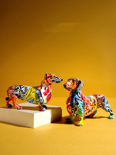 Title 1, Colorful dog decoration for your home. Vibrant ...