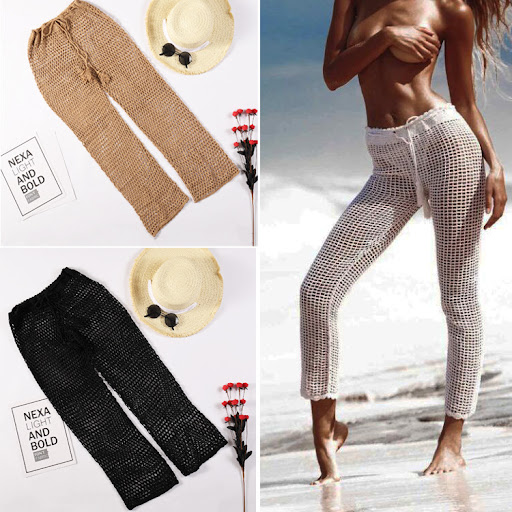 Title 2, Sun Protection Trousers Knitted Cutout Design F...