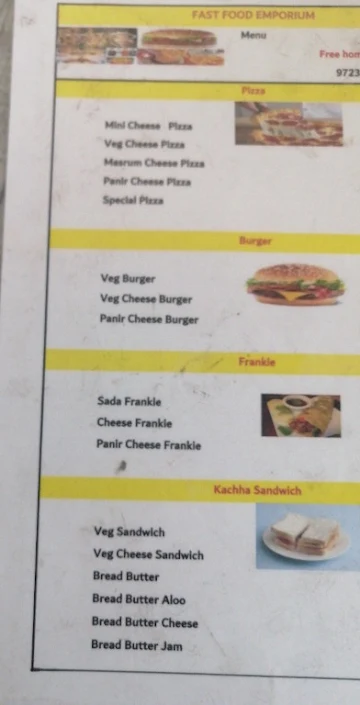 Fast Food Emporium menu 