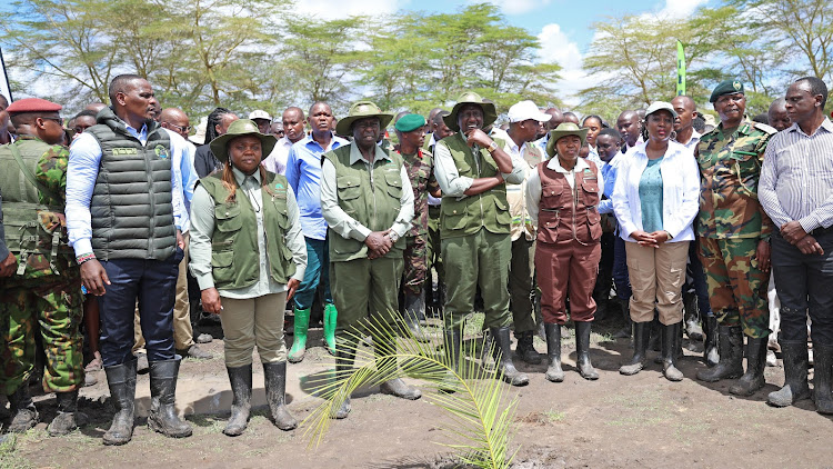 President William Ruto, First Lady Rachel Ruto arrive in Kiu Wetland, Makueni for National Tree Planting Day on November 13, 2023