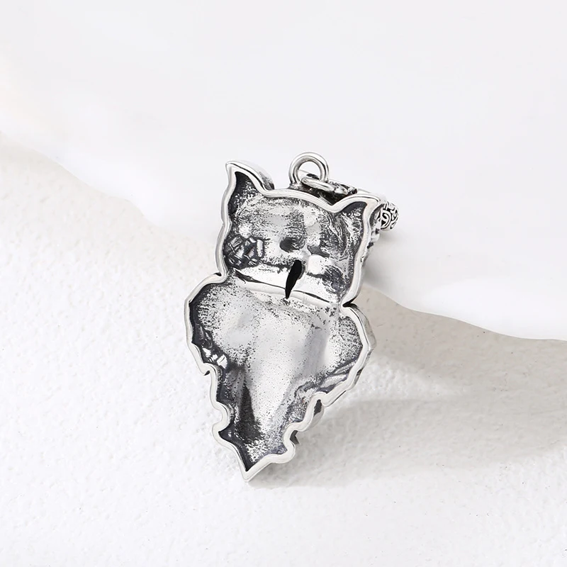 Retro Trendy Retro Stijl Persoonlijkheid Ornament 925 Sterling Zilver Uil Hanger voor een unieke en stijlvolle uitstraling.