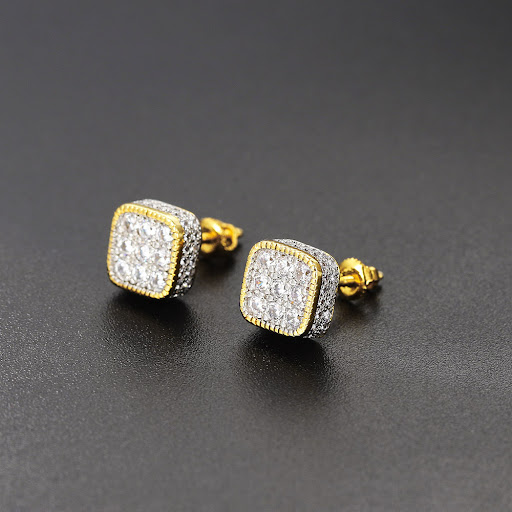 Title 5, Fashion Personality Square Hip Hop Stud Earring...