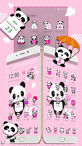 Pink Lovely Panda Theme