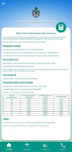 Screenshot EFI Life Insurance