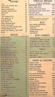 Udipi's Upahar menu 2