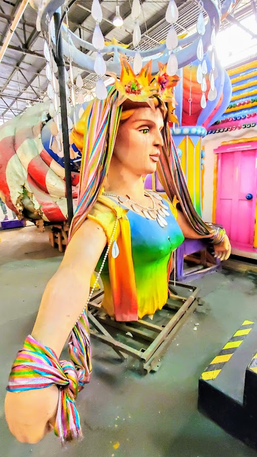 Things to do in New Orleans: Visiting Mardi Gras World. Family friendly, free shuttles can take you here, and a visit will take you 1 - 1.5 hours with multiple float and prop photo ops as well as learning about Mardi Gras