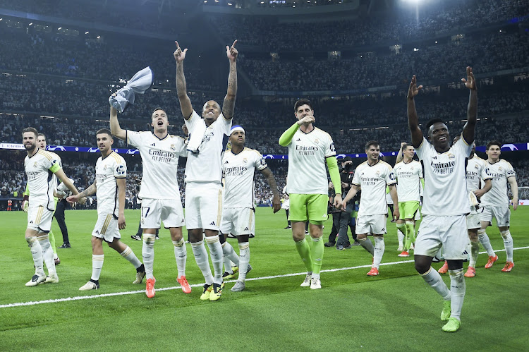 Real Madrid players celebrate