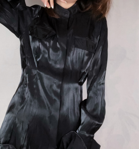 Title 8, Ladies Pleated Waist Slimming Shirt Dress, Flat...