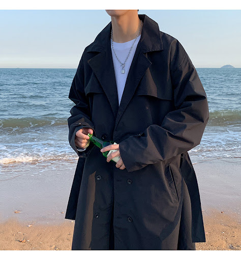 Title 2, Mens over the knee long coat jacket, a stylish...